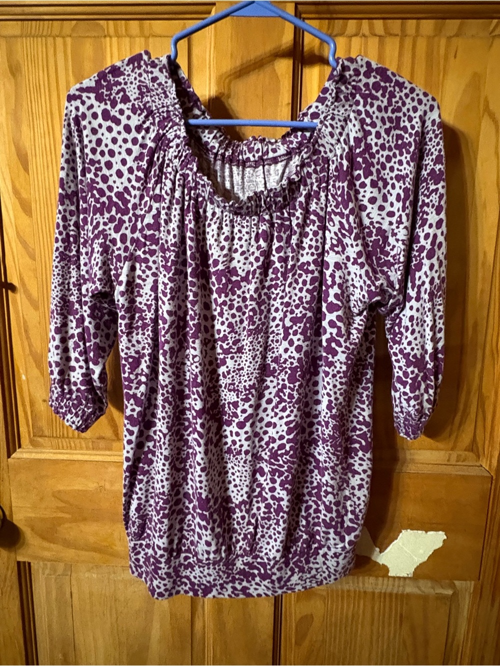 LOFT Purple Printed Peasant Tunic Top